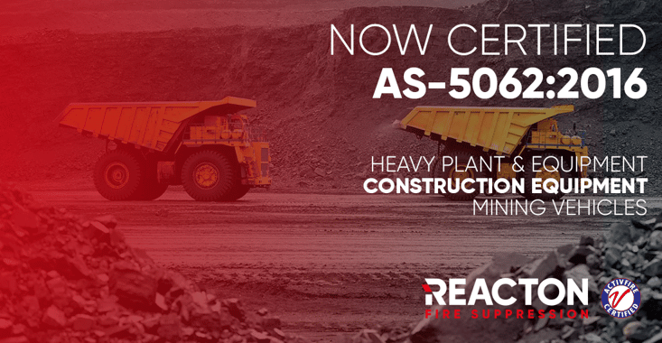 Reacton Gains AS-5062:2016 Vehicle Fire Suppression Certification
